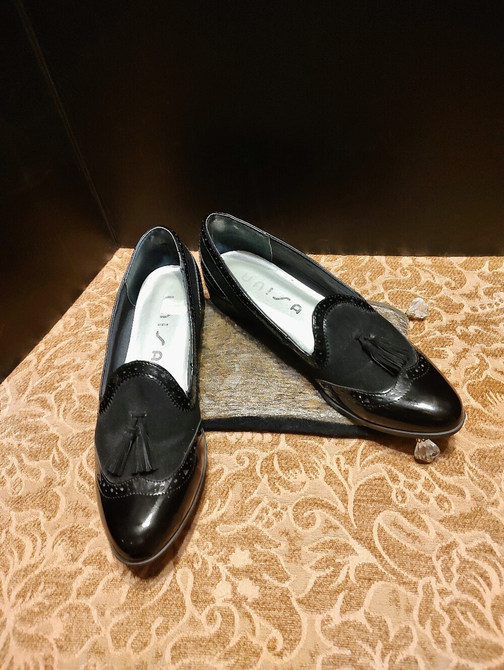 🐈‍⬛🖤🐈‍⬛ Stunning Black Suede & Patent Tassel Spectator Wingtip Loafers - 7.5M